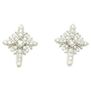 .93 ctw Zircon Cross design Stud Earrings